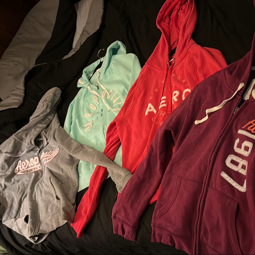 Aeropostale Kids Hoodie Set - Gray, Teal, Red, Purple